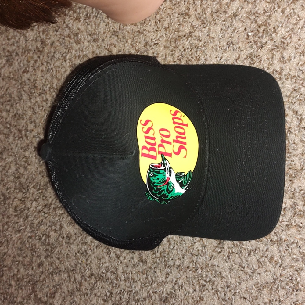 Bass Pro Shop Baseball Trucker Mesh Snapback Hat Black OSFM...(Read)